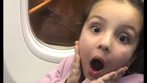 Girls Adorable Reaction to Flying for the First Time