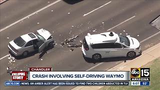 Vehicle crashes into Waymo vehicle in Chandler
