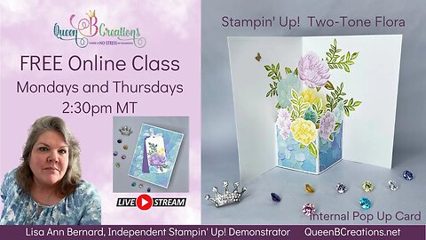 👑 Stampin' Up! Two Tone Flora - Internal Pop-Up Card