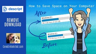 Descript: Remove Download to Save Space | CAZ QUICK SOFTWARE TUTORIAL | Carol Zirkle Montana Artist