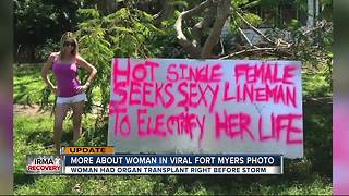 Woman creates sign to get power back on