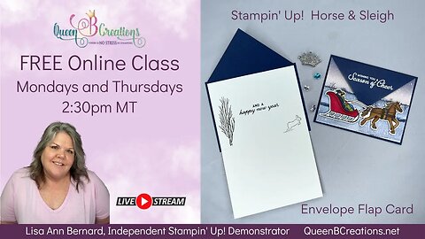 👑 Stampin' Up! Horse & Sleigh Envelope Flap Card