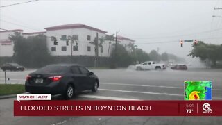 Strong storms hit Delray Beach, creates street flooding