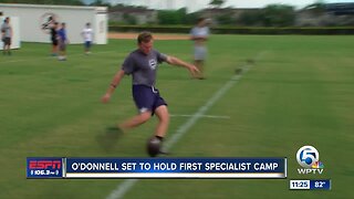 Pat O'Donnell gets ready for his first specialist camp at Benjamin High School