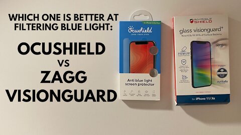 Blue Light Filter Test | Zagg Invisible Shield VisionGuard vs Ocushield Blue Light Screen Protector