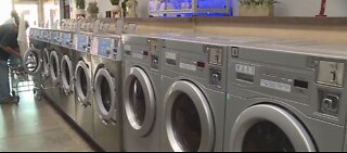 Laundromat using UV lights