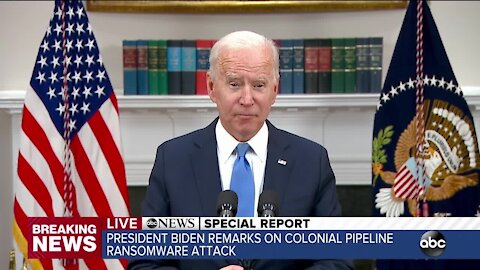 Biden discusses Colonial Pipeline cyberattack in remarks on Thursday