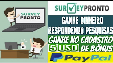 [ SurveyPronto Pesquisas ] Ganhe $5 no Registro | Como ganhar dinheiro com a SurveyPronto | Renda