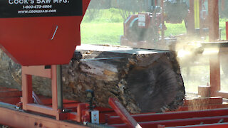 Custom made sawmill for sawing 52" wide beams 40ft long