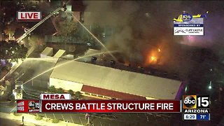 Crews battle massive fire in Mesa
