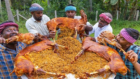 INSIDE MUTTON BIRYANI | Full Goat Mutton Cooking with Stuffed Biryani | Mutton Inside Biryani Recipe