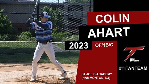 Colin Ahart (OF/1B/C) Baseball Skills Video 2021