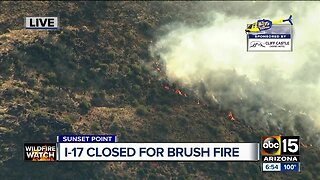 Badger Springs Fire: 100-acre fire sparks near I-17 and Sunset Point