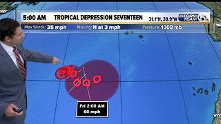 Tropical Depression 17 in the Atlantic Ocean