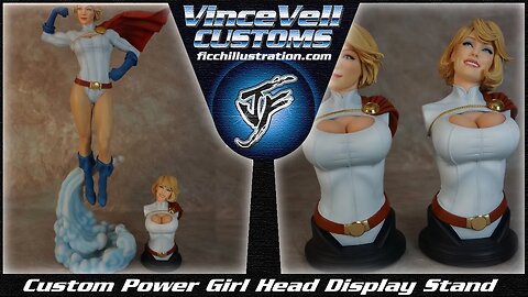 Custom Head display Stand for Sideshow Power Girl Statue