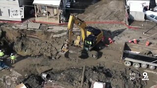 East End water main breaks a second time, reopens sinkhole