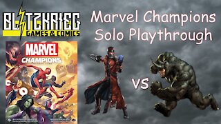 Star-Lord vs Rhino Marvel Champions Card Game Solo Playthrough Hero Pack Unchanged