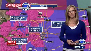 First Alert Action Day: Snow continues for Denver tonight and Sunday