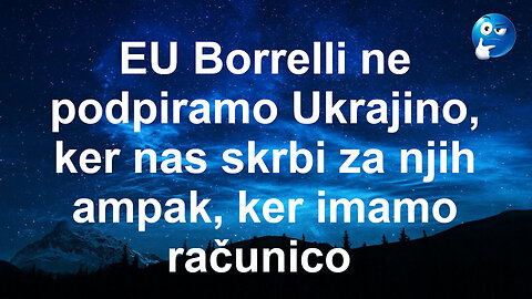 EU Borrelli nas usoda Ukrajincev v bistvu ne zanima