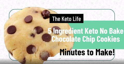 5 Ingredient Keto No Bake Chocolate Chip Cookies - Literally Takes Minutes to Make!