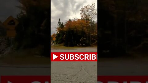 Crawford Notch State Park in New Hampshire at peak fall foliage #shorts Autumn bike ride video