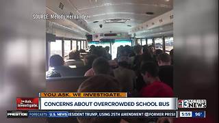 Photos show over-crowded school bus with children sitting on the floor