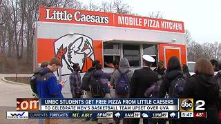 UMBC students get free pizza from Little Caesers