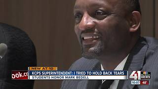 Students surprise KCPS Superintendent with award