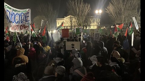 Pro-Palestine protesters try to breach the WH security fence; SS Agents in Riot Gear