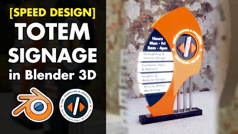 [Timelapse] Custom Totem Signage Design in Blender | Trinidad Sign Company