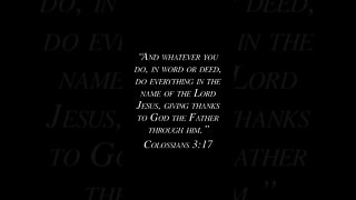 Colossians 3:17 #Colossians #colossians317 #colossians3 #bibleverse #bible #christian #shorts