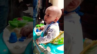 Cute Baby Eating Meat