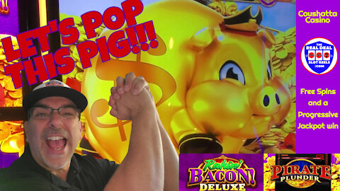 RAKIN BACON DELUXE - LET'S POP THIS PIG!!!! Live play on the Pirate Plunder version, will he pop?