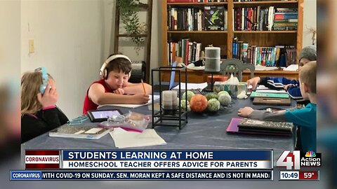 Students learning at home