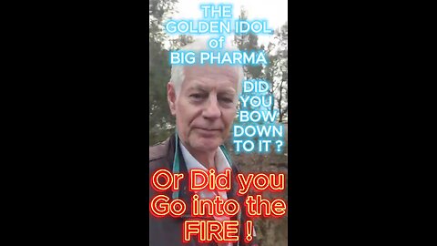 Did You Bow Down to the Golden Idol of BIG Pharma or Did you go into the FIRE !