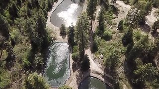 Work on Bogus Basin snow making retention pond during Summer