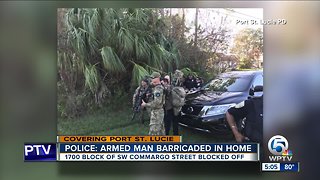 Port St. Lucie police on scene of man barricaded in a home