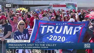Crowds gathered ahead of President Trump's Phoenix rally