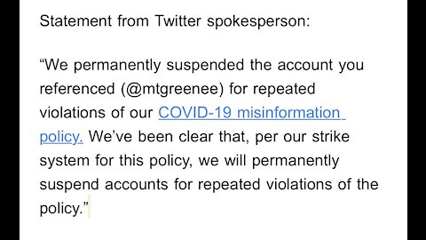 Marjorie Taylor Greene’s account has been permanently suspended from Twitter.