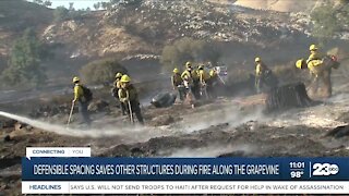 Defensible space saves other structures during fire along the Grapevine