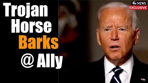 Disgraced #Biden -- the Trojan Horse BARKS at Afghans Falling From the Plane