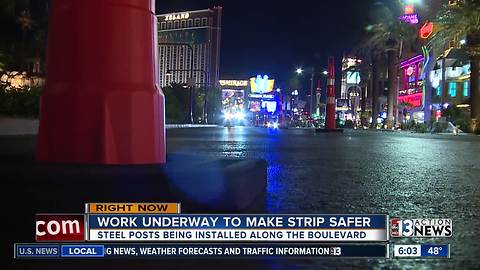 UPDATE: Posts being installed on Las Vegas Strip to protect pedestrians