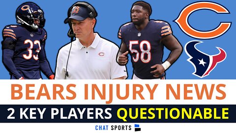 Bears vs. Texans Injury News On Jaylon Johnson, Roquan Smith, Velus Jones & Matt Adams