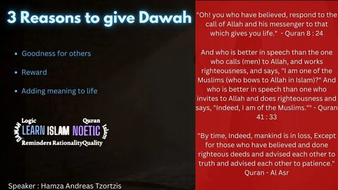 3 reasons to give Dawah by Hamza Andreas Tzortzis || Reminder || Learn Islam Noetic.