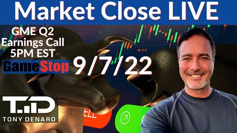 GME Q2 Earnings - Market Close LIVE - 09/07/22 | Tony Denaro | Day Trading Live