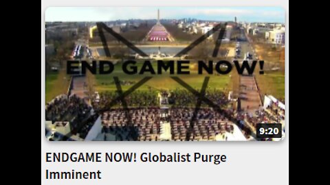 ENDGAME NOW! ;Globalist Purge Imminent