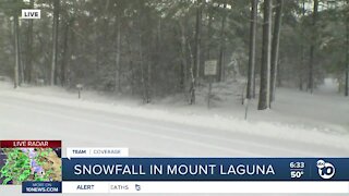 Snow falls on Mount Laguna for second straight day
