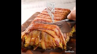 Meatloaf with potato omelet