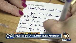 Strangers send words of encouragement to siblings fighting brain cancer