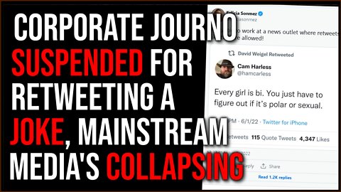 Corporate Journalist Suspended For Retweeting A JOKE, Mainstream Media Is Collapsing